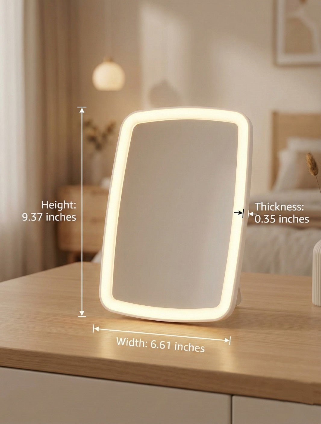 Rechargeable LED Vanity Mirror – Smart Touch Makeup Mirror for Women in BD