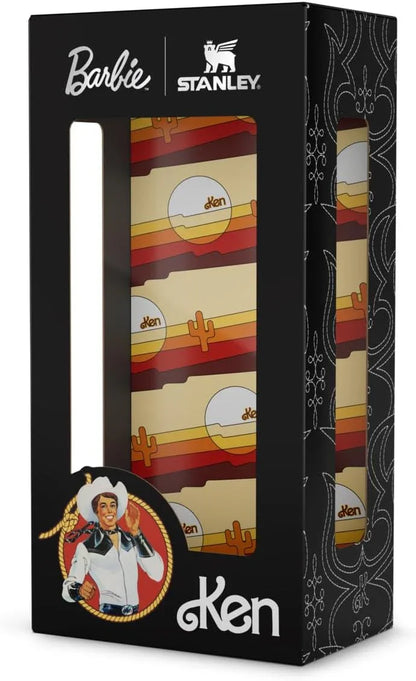 Barbie and Stanley branded Ken-themed product box with retro desert and cactus design