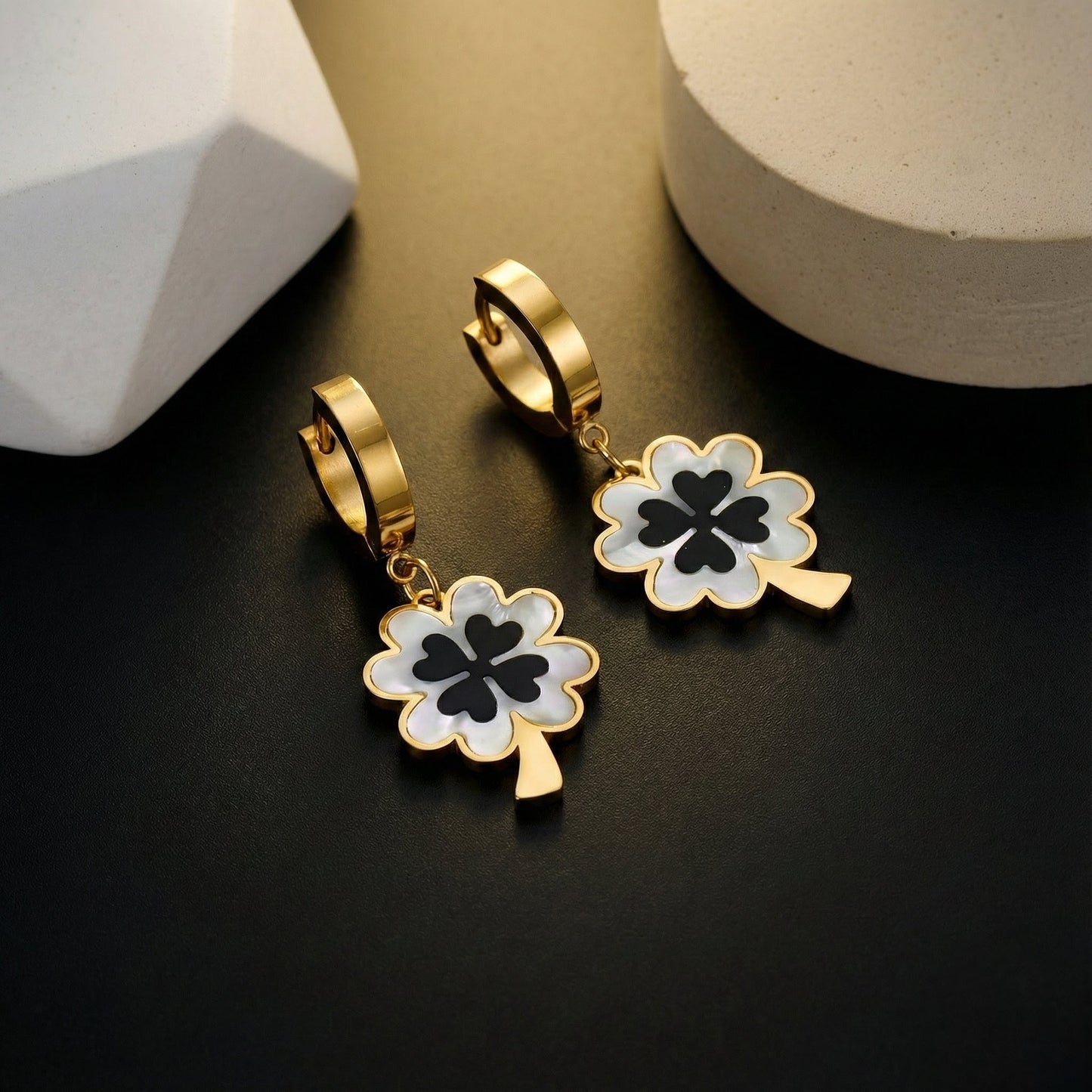 Lucky Charm Clover Earrings for Women – Premium Gold Plated Design