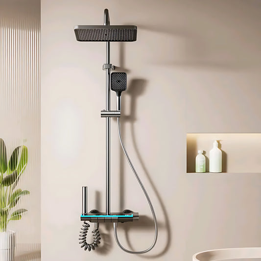 Digital Thermostatic Piano Shower System With LED Display